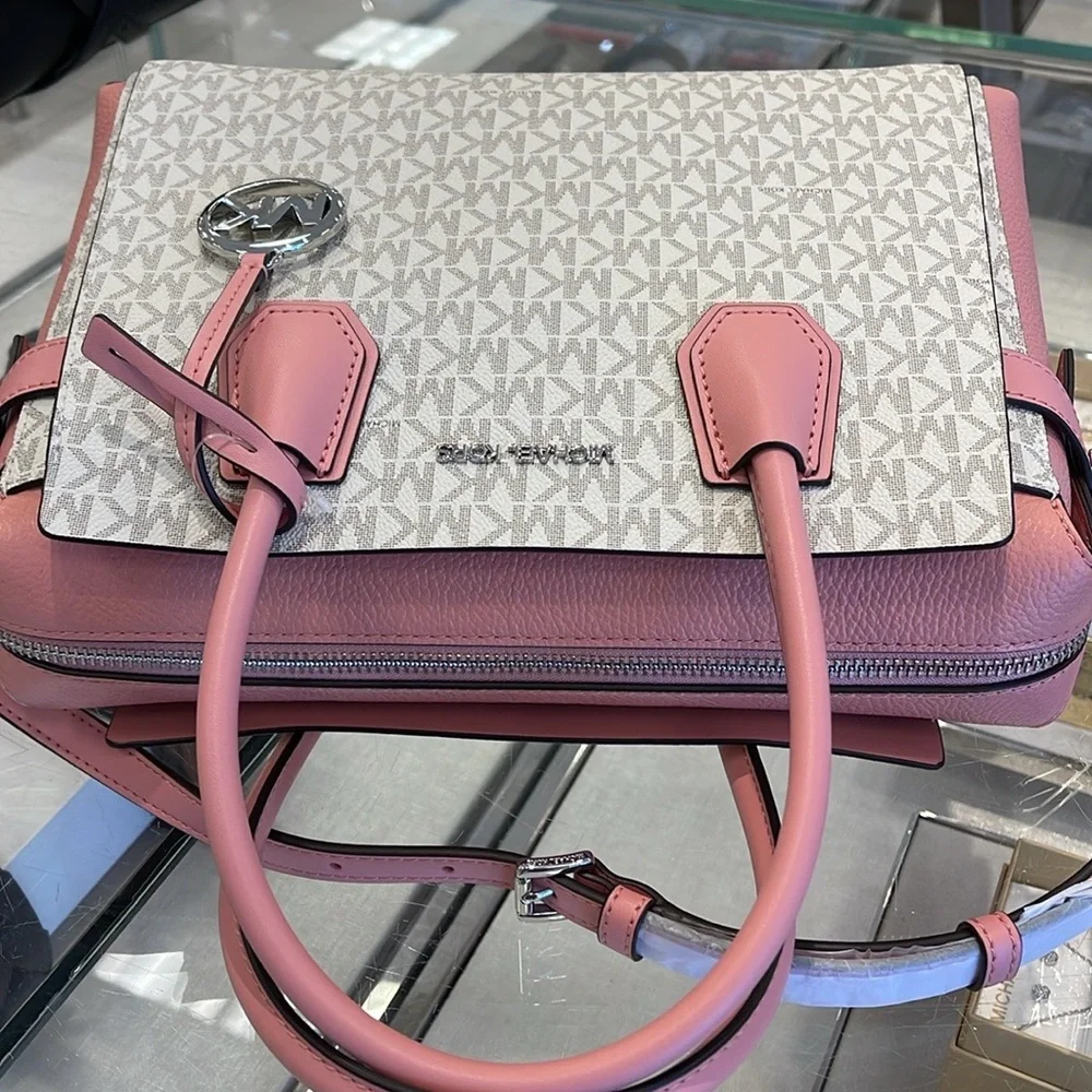 MICHAEL KORS
Mercer Medium Logo and Leather Belted Satchel
Primrose Multi 
NWT - Picture 12 of 16